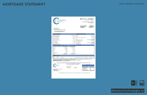 Belize Choice Bank Hypothekenabrechnung – Beispielvorschau